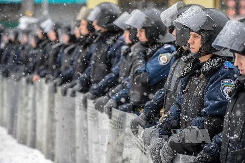 Cảnh sát Ukraine được cho là đã nhận lệnh đàn áp người biểu tình (Nguồn: AFP/TTXVN)