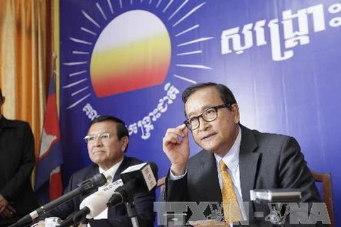 Lãnh đạo Đảng CNRP Sam Rainsy. (Nguồn: THX/TTXVN)