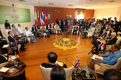 Hội nghị hẹp Bộ trưởng Ngoại giao ASEAN ngày 17/1. (Nguồn: AFP/TTXVN)