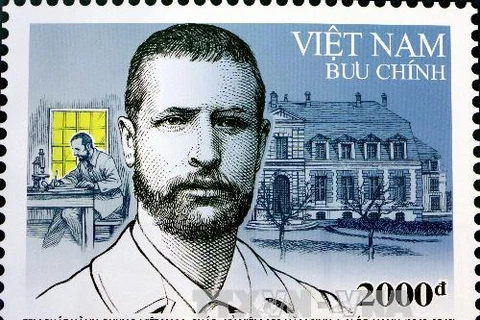 Tem kỷ niệm 150 năm ngày sinh bác sỹ Alexandre Yersin. (Nguồn: TTXVN)