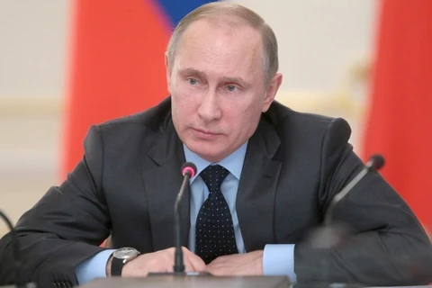 Tổng thống Nga Vladimir Putin tại cuộc họp báo. (Nguồn: Itar-Tass)