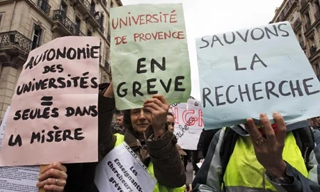 Một cuộc đình công của nhân viên, cán bộ tại các trường học ở Pháp. (Nguồn: Reuters)