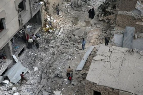 Cảnh đổ nát ở Syria. (Nguồn: Reuters)