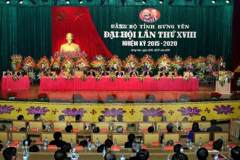 Quang cảnh Đại hội đại biểu Đảng bộ tỉnh Hưng Yên lần thứ XVIII. (Ảnh minh họa: Nguyễn Dân​/TTXVN)
