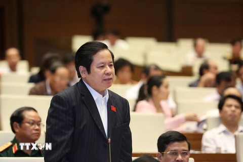 Đại biểu Quốc hội tỉnh Điện Biên Dương Ngọc Ngưu phát biểu ý kiến. (Ảnh: Phương Hoa/TTXVN)