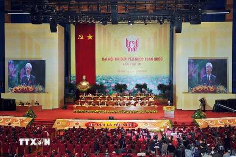 Tổng Bí thư Nguyễn Phú Trọng phát biểu chỉ đạo đại hội. (Ảnh: TTXVN)