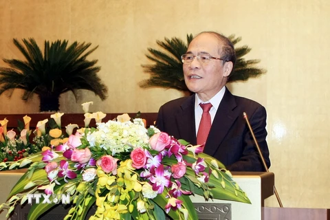 Ủy viên Bộ Chính trị, Chủ tịch Quốc hội Nguyễn Sinh Hùng. (Ảnh: Phạm Kiên/TTXVN)