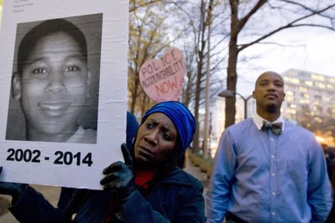 Hình ảnh của Tamir Rice, cậu bé 12 tuổi bị một sỹ quan cảnh sát ở Cleveland, Ohio bắn chết. (Nguồn: AP)