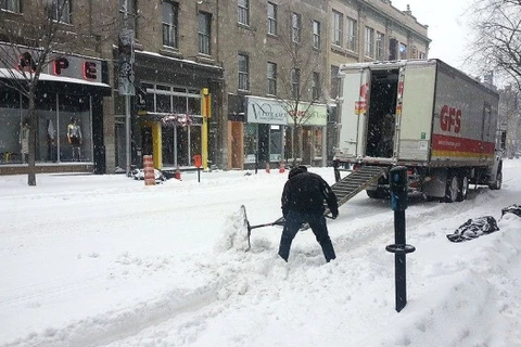 Tuyết rơi dày ở Montreal. (Nguồn: CBC)