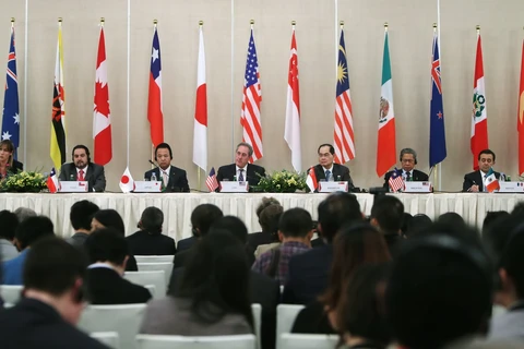 Đại diện 12 nước tham gia đàm phán TPP. (Nguồn: EPA)