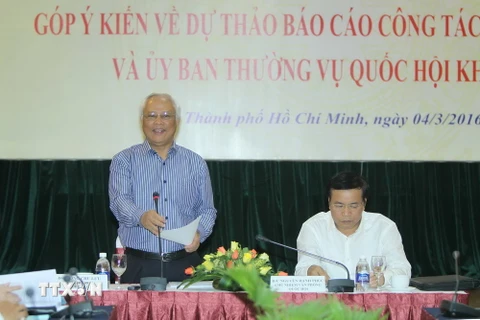 Ông Uông Chu Lưu, Phó Chủ tịch Quốc hội phát biểu tại hội nghị. (Ảnh: Thanh Vũ/TTXVN)