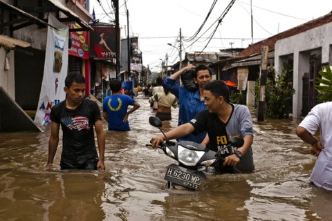 Ngập lụt ở Indonesia. (Nguồn: CNN)
