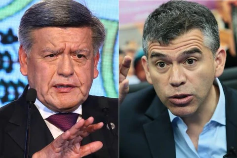 Hai ứng viên Julio Guzman (phải) và Cesar Acuna. (Nguồn: Andina) 