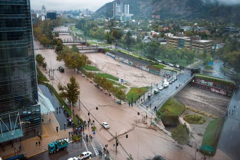 Ngập lụt ở Chile do mưa lớn. (Nguồn: AFP)