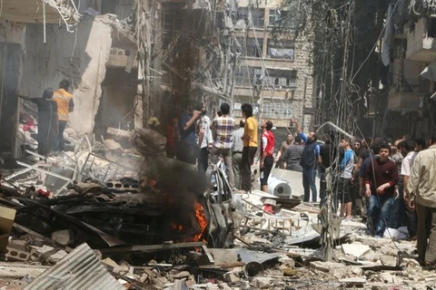 Cảnh đổ nát tại Aleppo sau các cuộc giao tranh trong tuần qua. (Nguồn: AP)