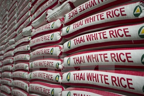 Những bao gạo Thái Lan tại nhà máy ở Bangkok. (Nguồn: AFP/TTXVN)