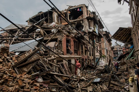 Cảnh tan hoang vì động đất ở Nepal. (Nguồn: nytimes.com)