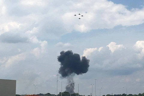 F-16 gặp nạn. (Nguồn: CNN)