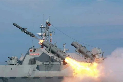 Triều Tiên bắn thử tên lửa chống hạm kiểu mới. (Nguồn: Yonhap/TTXVN) 