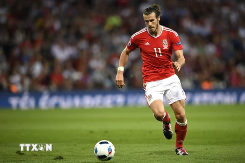 Cầu thủ Gareth Bale của Xứ Wales trong trận đấu với Nga ở Toulouse, Pháp ngày 20/6. (Nguồn: AFP/TTXVN)