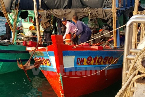 Cảnh sát Thái Lan bắt giữ một tàu cá Việt Nam hồi tháng 4/2016 (Ảnh tư liệu)