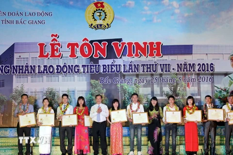 Tôn vinh công nhân lao động tiêu biểu tỉnh Bắc Giang lần thứ VII-2016. (Ảnh minh họa. Nguồn: TTXVN)