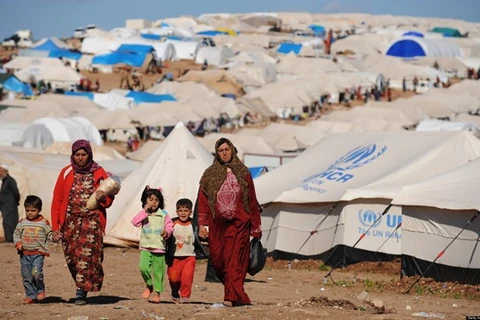 Người tị nạn Syria ở một khu trại tị nạn. (Nguồn: Getty)