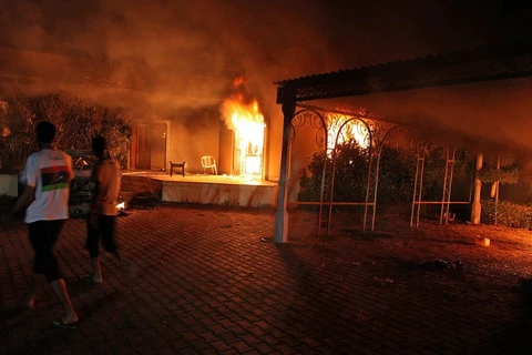 Tòa Lãnh sự Mỹ ở thành phố Benghazi, Libya bị tấn công cách đây 4 năm. (Nguồn: CNN)
