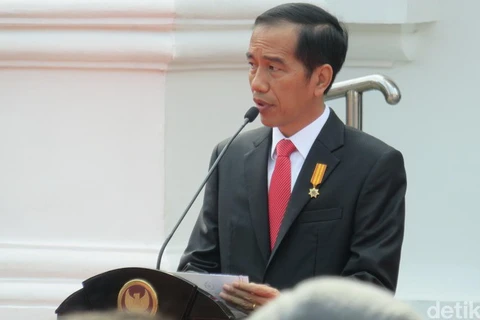 Tổng thống Indonesia Jokowi phát biểu tại lễ kỷ niệm quốc khánh lần thứ 71. (Nguồn: detik.com)