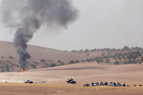 Xe tăng Thổ Nhĩ Kỳ trên lãnh thổ Syria. (Nguồn: Reuters)