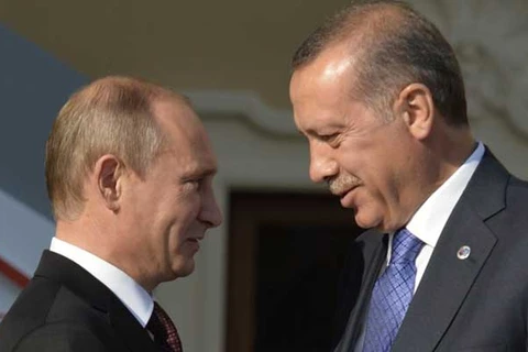 Tổng thống Nga Vladimir Putin và người đồng cấp Thổ Nhĩ Kỳ Tayyip Erdogan. (Nguồn: NDTV)