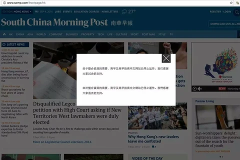 Thông báo đóng trang web tiếng Trung. (Nguồn: Qz.com)
