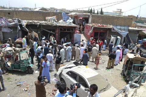 Hiện trường vụ đánh bom ở Quetta, Pakistan. (Nguồn: AFP)