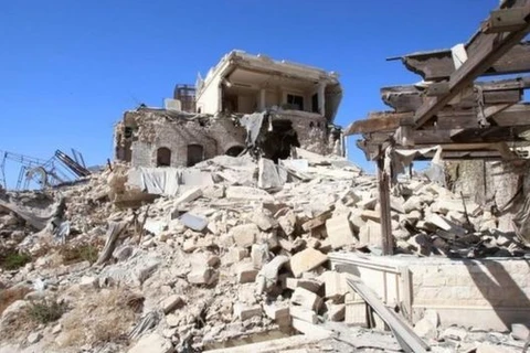 Cảnh đổ nát ở Syria. (Nguồn: AFP)