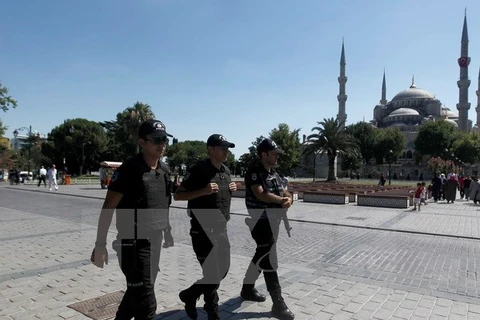 Cảnh sát Thổ Nhĩ Kỳ tuần tra tại Istanbul. (Ảnh: EPA/TTXVN)