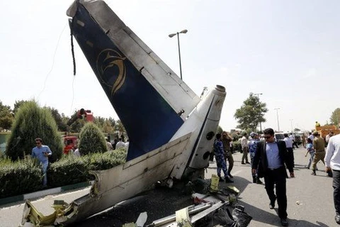 Hiện trường một vụ tai nạn máy bay ở Iran. (Ảnh minh họa. Nguồn: EPA)
