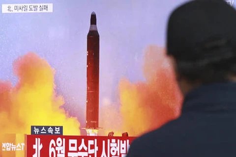 Một vụ phóng tên lửa của Triều Tiên. (Nguồn: AP)