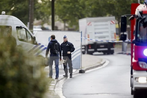 Cảnh sát Bỉ điều tra tại hiện trường một vụ tấn công. (Nguồn: AFP/TTXVN)