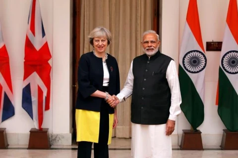 Thủ tướng Anh Theresa May và người đồng cấp Ấn Độ Narendra Modi. (Nguồn: Telegraph)