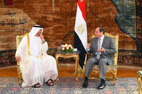 Thái tử UAE Al Nahyan gặp Tổng thống Ai Cập Fattah El-Sisi. (Nguồn: Enterprise.press) 