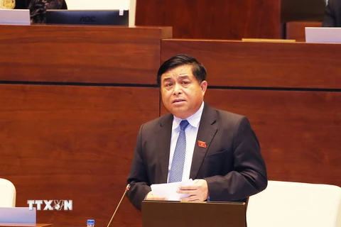 Bộ trưởng Bộ Kế hoạch và Đầu tư Nguyễn Chí Dũng phát biểu. (Ảnh: Nguyễn Dân/TTXVN)