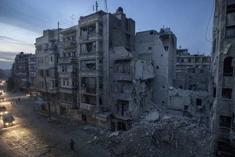 Cảnh đổ nát ở Aleppo. (Nguồn: AP)