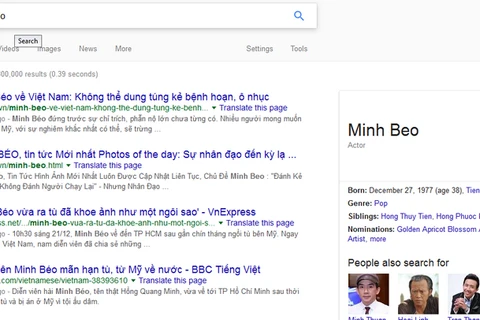 Thông tin về Minh Béo được tìm kiếm nhiều nhất tại Việt Nam. (Ảnh chụp màn hình)