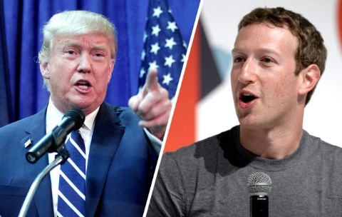 Tổng thống đắc cử Mỹ Donald Trump và ông chủ Facebook Mark Zuckerberg. (Nguồn: CNN)