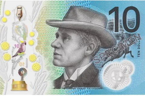 Tờ tiền mệnh giá 10 đôla mới của Australia. (Ảnh: Khánh Linh/Vietnam+)