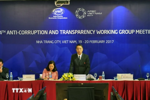 Đoàn Việt Nam phát biểu tại Hội thảo về nâng cao tham gia của xã hội vào chống tham nhũng. (Ảnh: Ảnh: Nguyễn Khang/TTXVN)