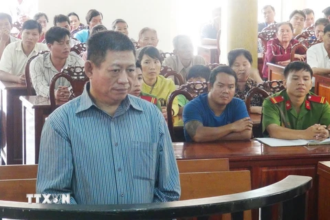 Bị cáo Lay Bun Thy tại phiên tòa sơ thẩm. (Ảnh: Công Mạo/TTXVN)