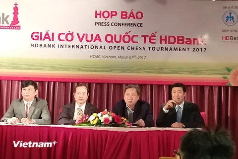 Quang cảnh buổi họp báo. (Ảnh: Hoàng Hải/Vietnam+)