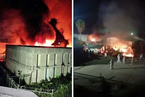 Cháy lớn tại nhà tù Ciudad Victoria. (Nguồn: mexiconewsdaily)