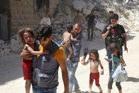 Nhiều nạn nhân chiến tranh ở Aleppo là trẻ em (Nguồn: AFP)